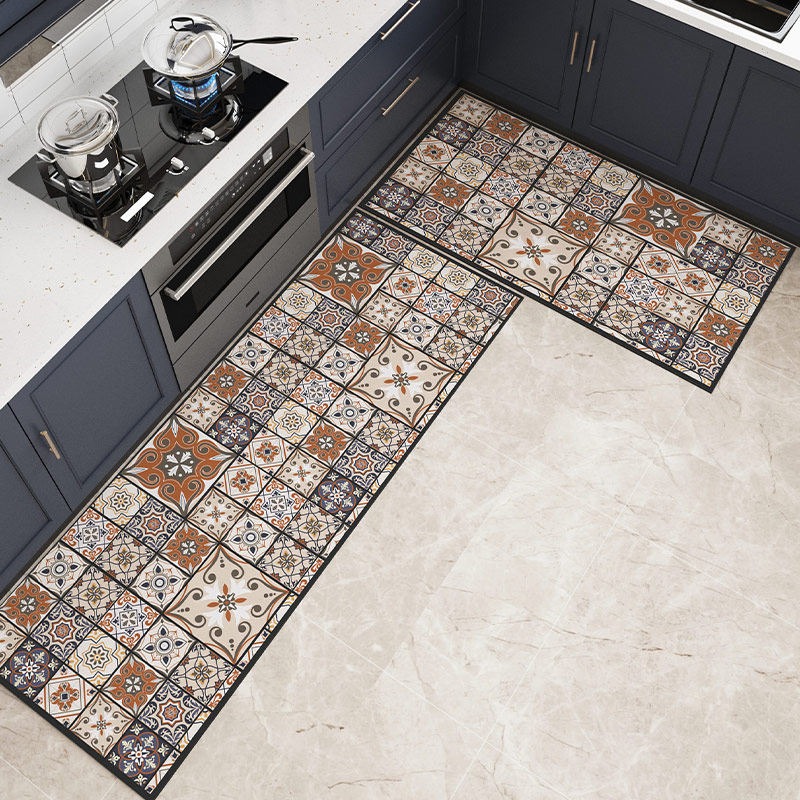 Outdoor Lighting Online - Karpet Lantai Dapur Motif Kotak-kotak Bohemian