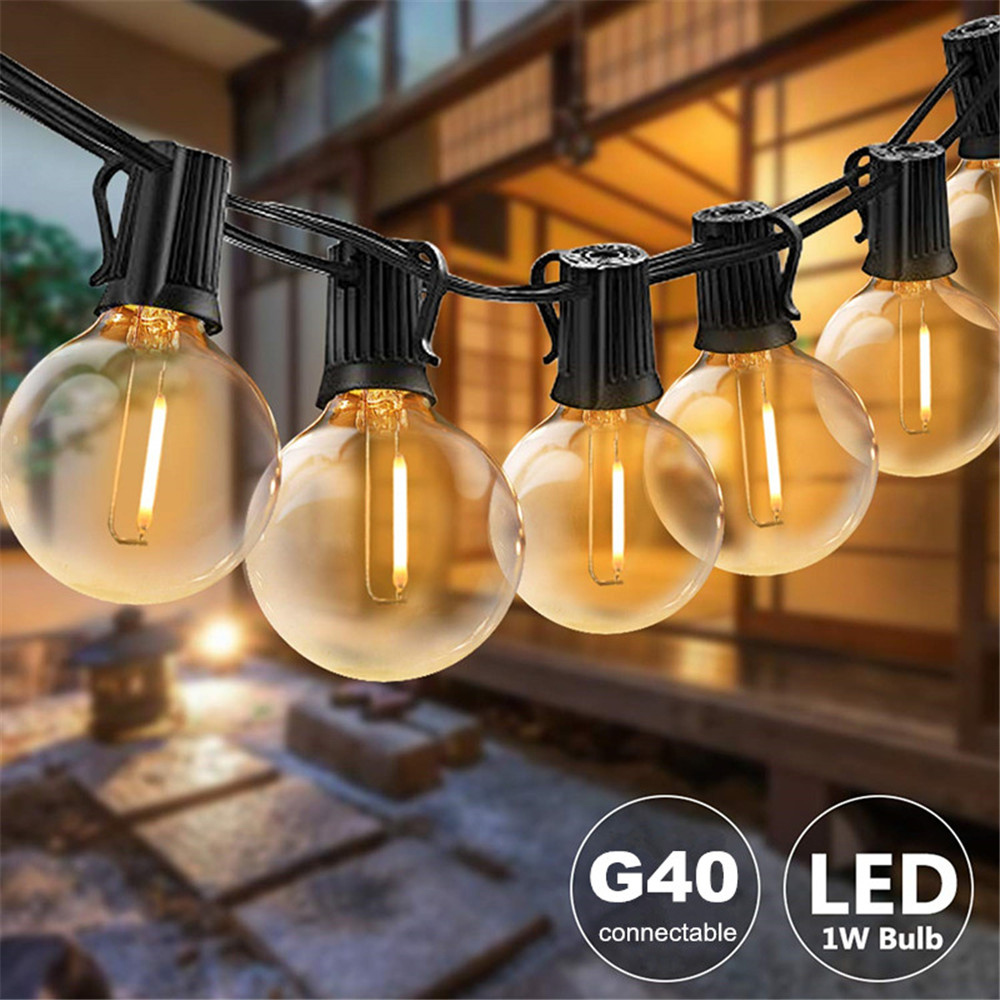 String Light Bistro - Lampu String Luar Ruangan 25FT/50FT G40