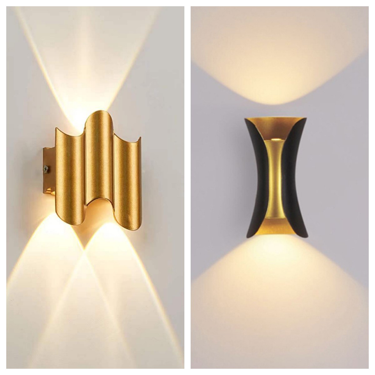 Outdoor Lighting Amazon - Bodi emas aluminium lampu dinding LED