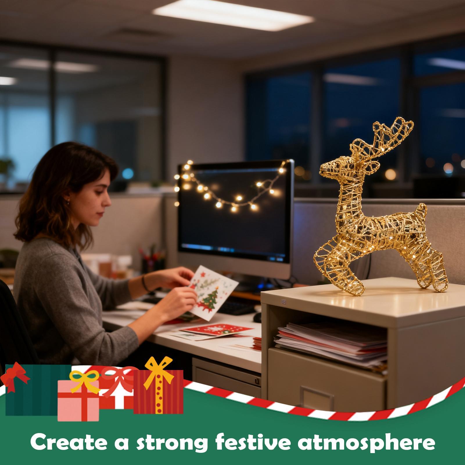 Outdoor Lighting Front Yard - Rusa Natal Berlampu Berkilau Dekorasi Liburan