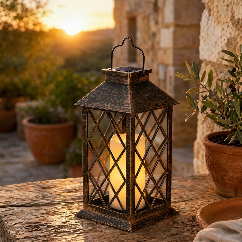 Hanging Outdoor Lighting - Lentera Surya Retro, Lentera Lilin Surya