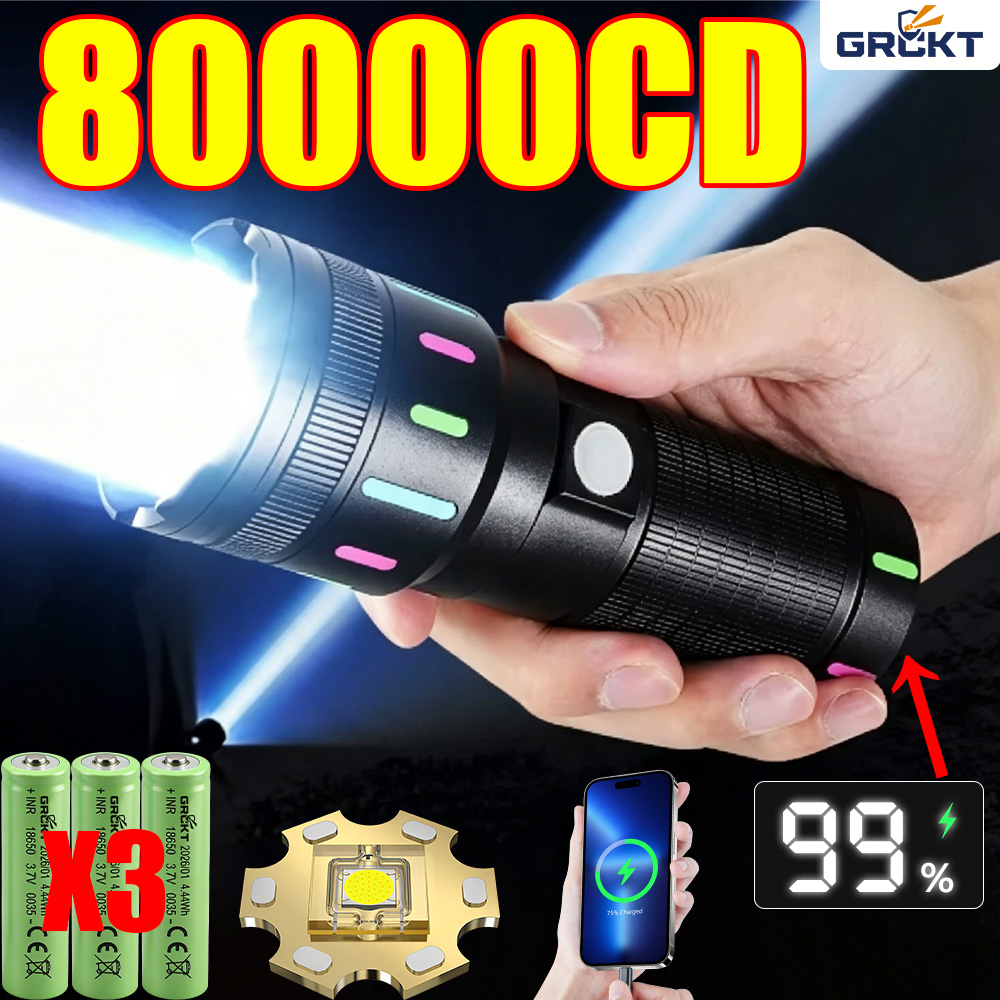 Zinc Outdoor Lighting - Senter LED 80000CD Paling Kuat, Senter