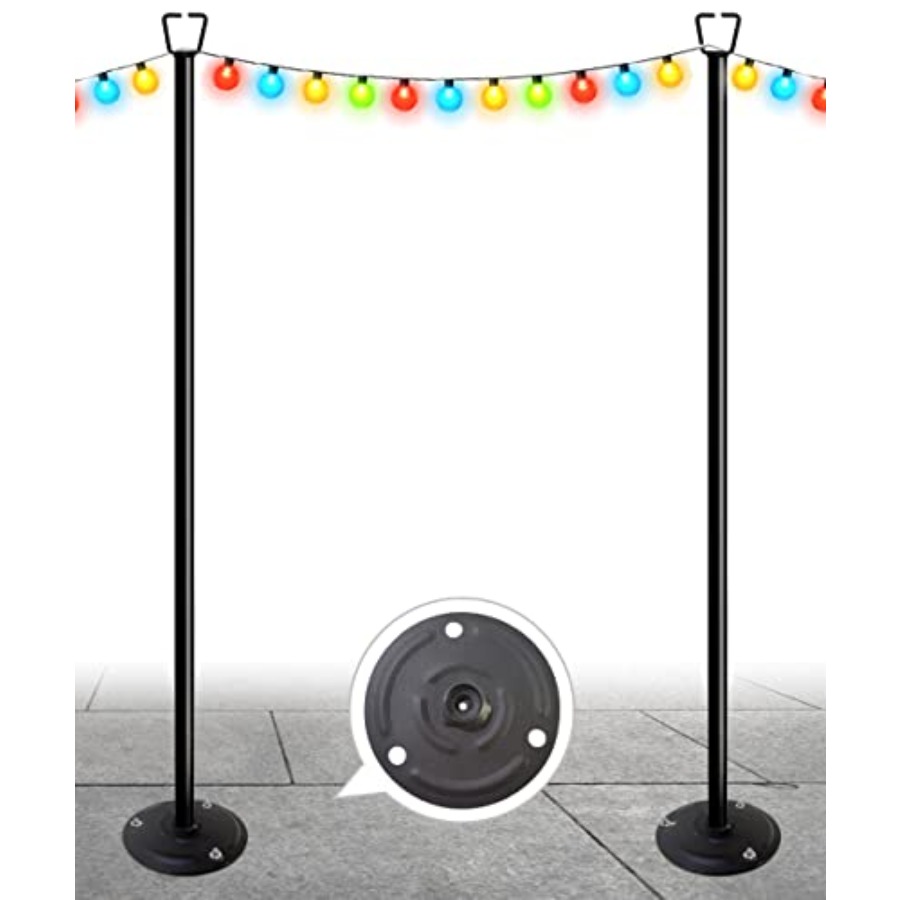 String Light Bistro - Tiang Lampu Tali 10 Kaki untuk
