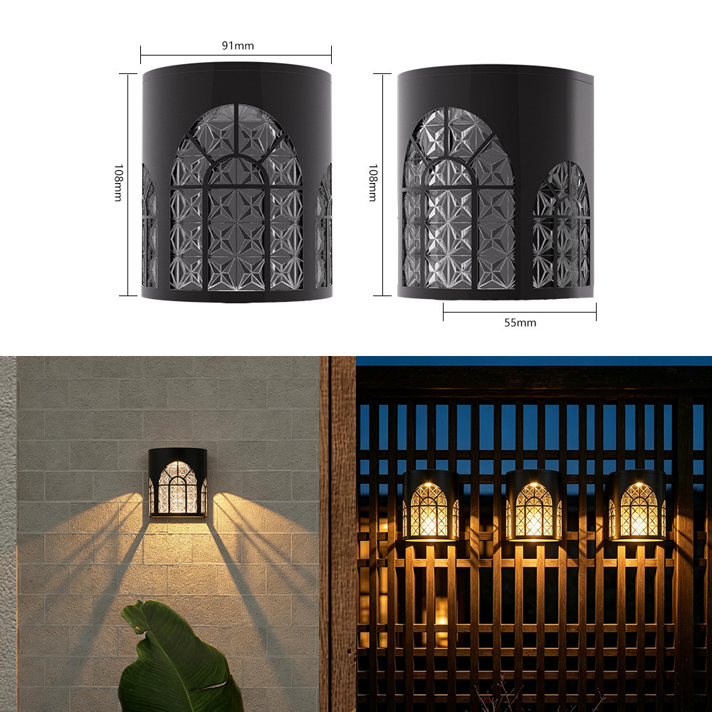 Outdoor Lighting Front Yard - 2 buah Lampu Pagar Tenaga Surya