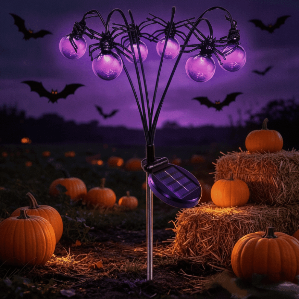 Outdoor Lighting Front Yard - Dekorasi Halloween Lampu Ungu Kerangka Berbentuk