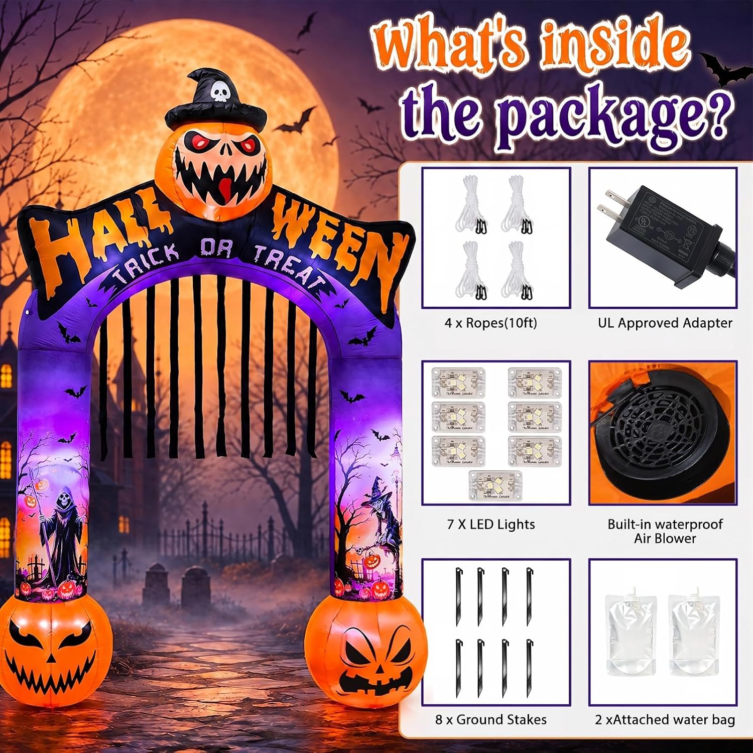 Gapura Tiup Halloween 10 Kaki  - Outdoor Lighting Front Yard ulasan dan harga