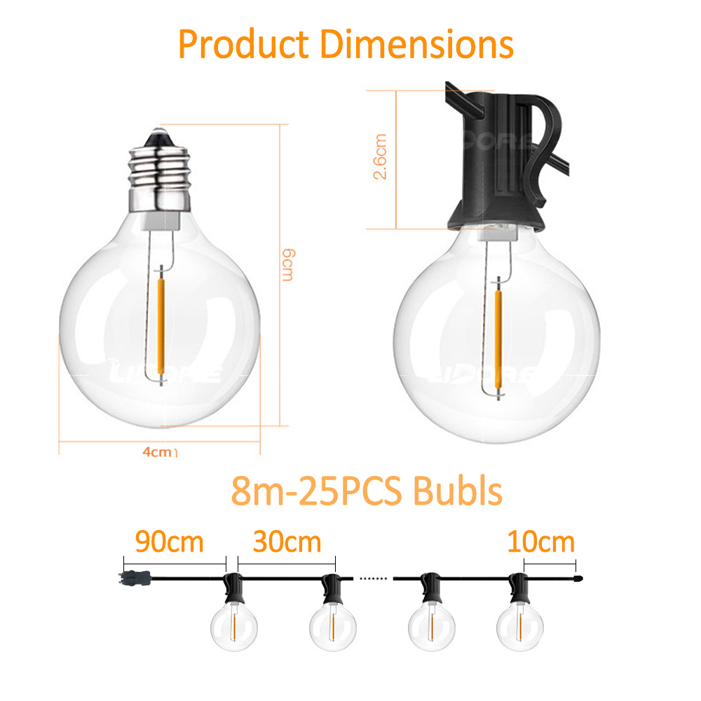Lampu String G40 Outdoor 25 Bo - String Light Bistro ulasan dan harga
