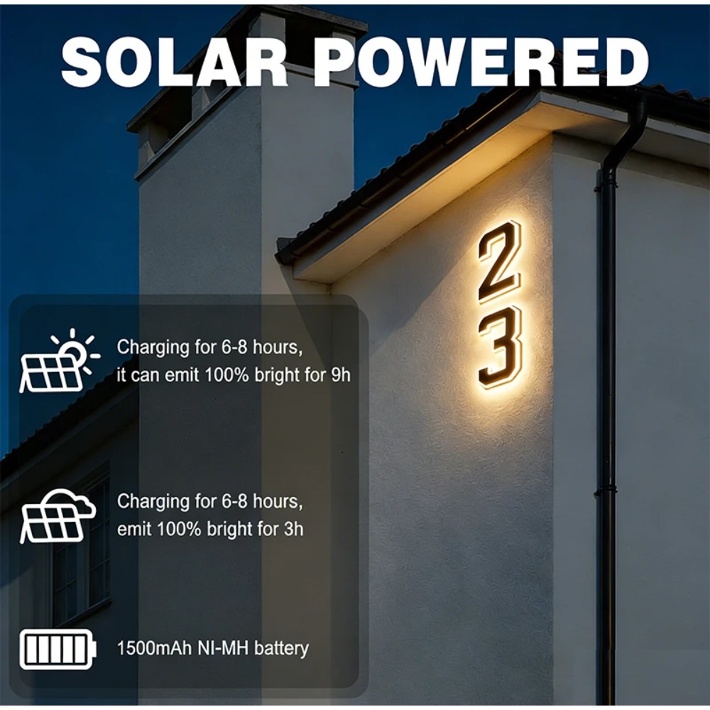 Papan Nomor Rumah LED Tenaga S - Outdoor Lighting Front Yard ulasan dan harga
