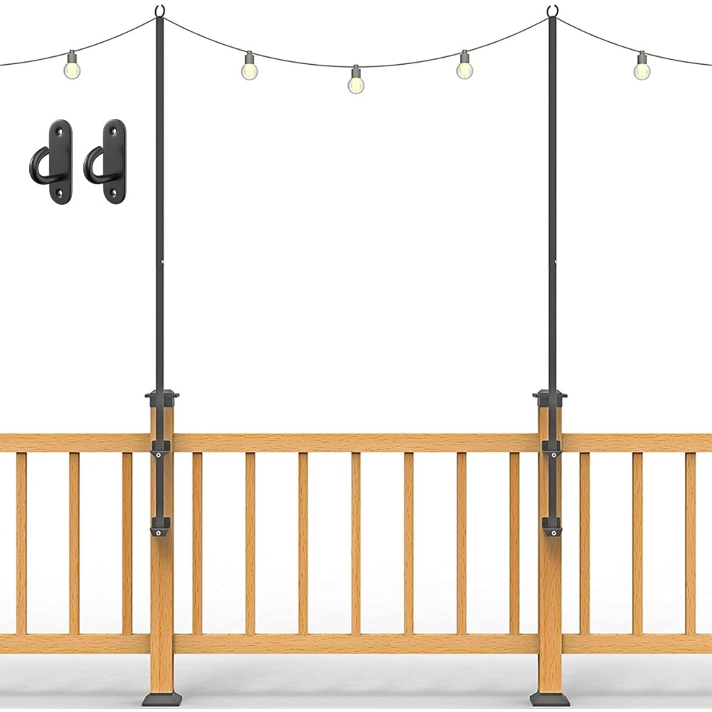 2 tiang lampu string - tiang l - Outdoor Lighting Wall ulasan dan harga