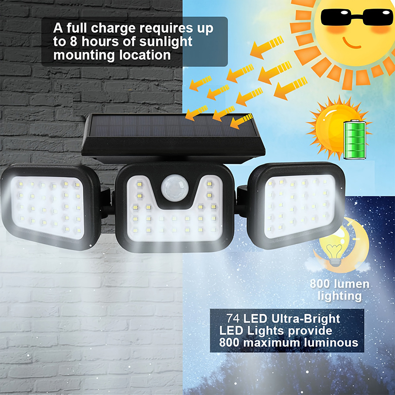 Lampu Tenaga Surya 74LED 3 Kep - Outdoor Lighting Front Yard ulasan dan harga