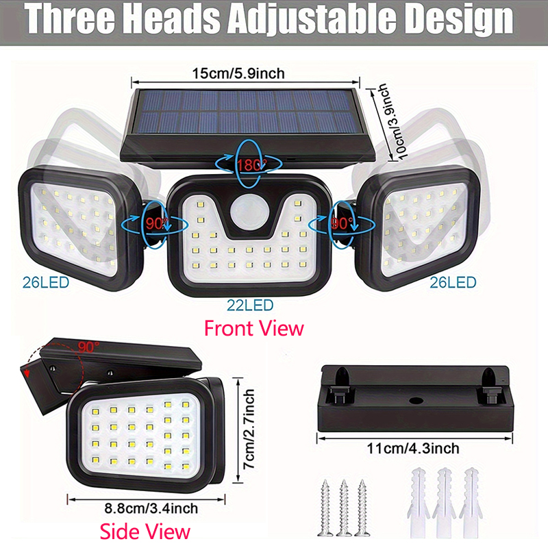 Lampu Tenaga Surya 74LED 3 Kep - Outdoor Lighting Front Yard ulasan dan harga