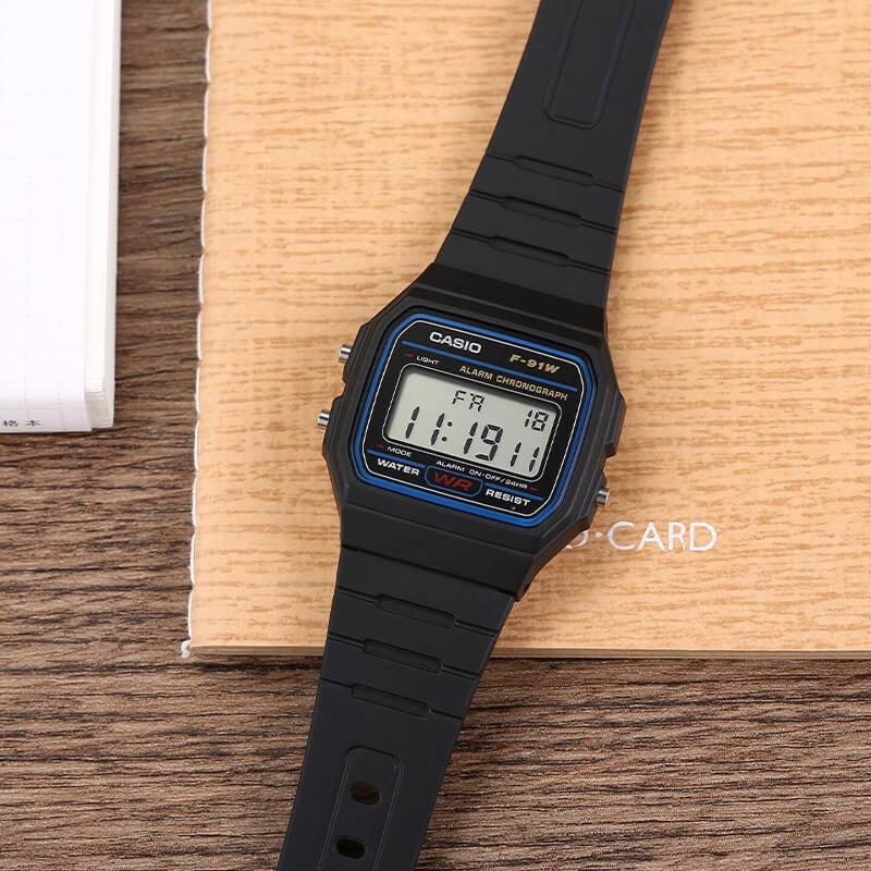 Casio F-91W-1 Jam Tangan Perse - Outdoor Lighting For Steps ulasan dan harga