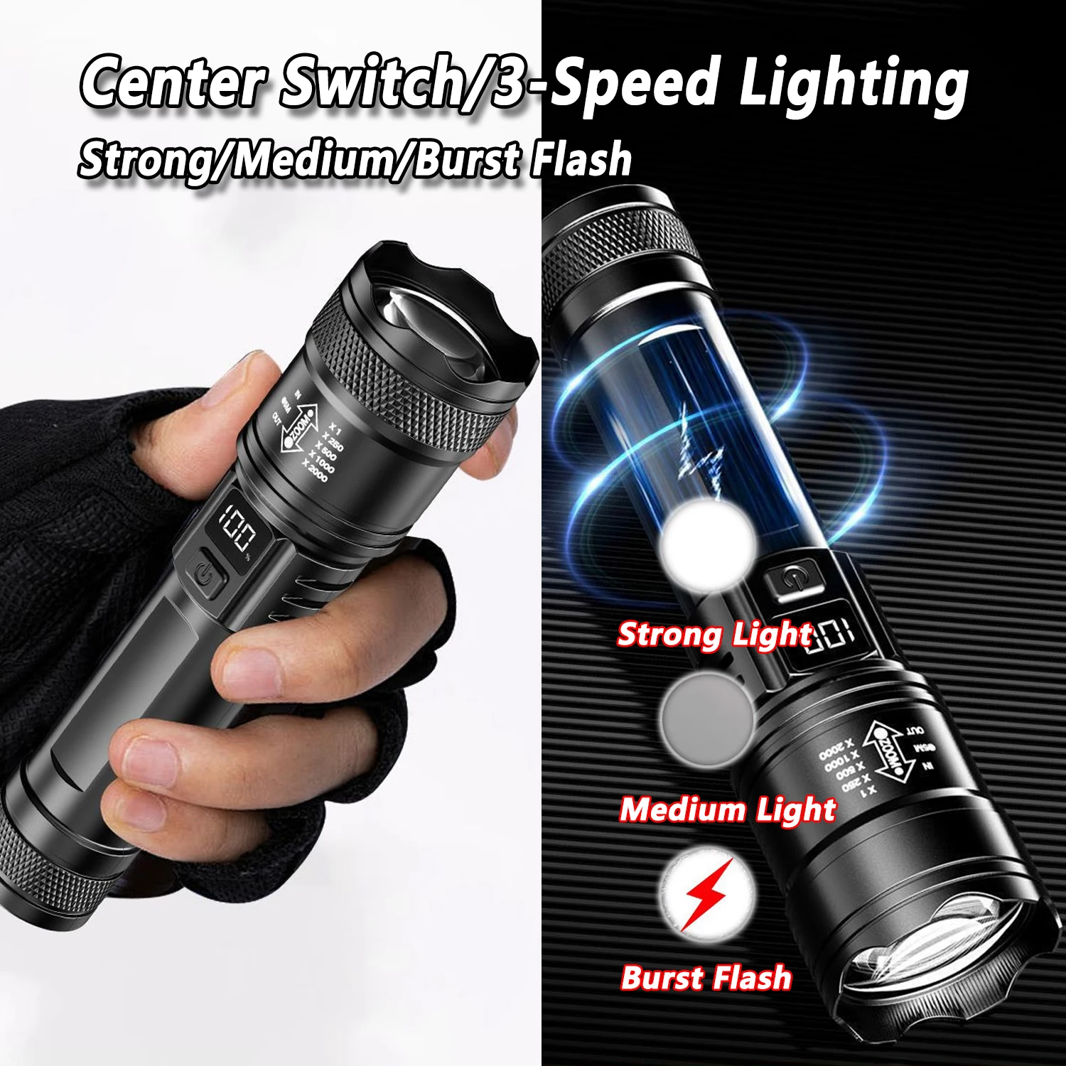 Senter LED Ultra Terang 2000LM - Zinc Outdoor Lighting ulasan dan harga