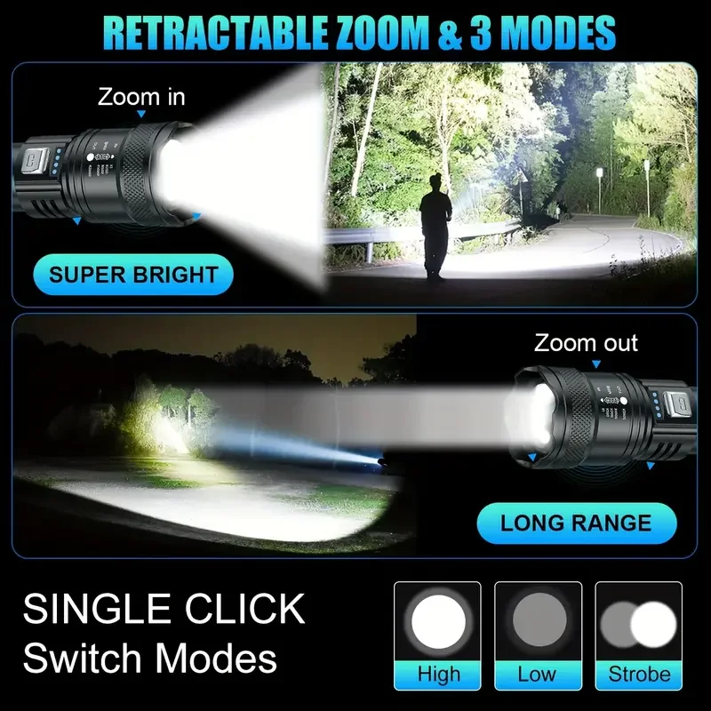 Senter LED Taktis 2000LM USB I - Outdoor Lighting Diy ulasan dan harga
