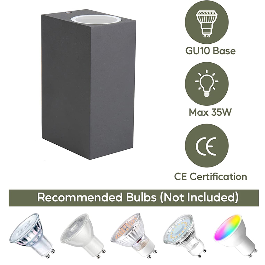 Hitam/Putih Aluminium GU10 Bas - Outdoor Lighting Amazon ulasan dan harga